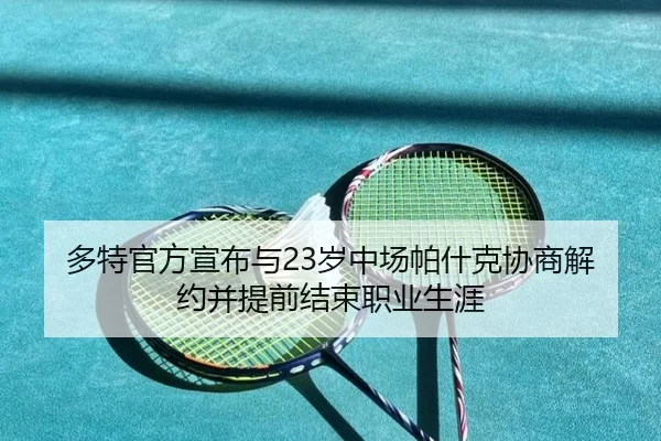 多特官方宣布与23岁中场帕什克协商解约并提前结束职业生涯